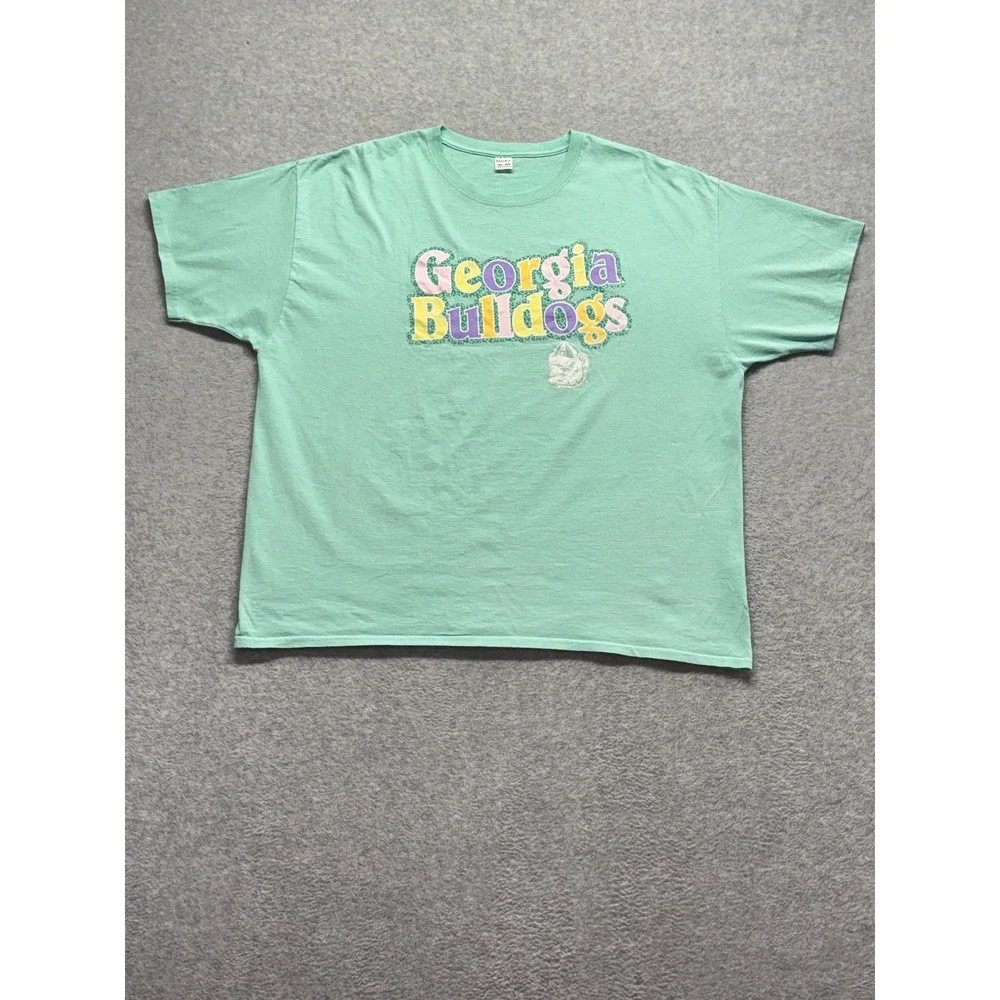 Hanes Georgia Bulldogs T-Shirt Mens 2XL Mint Green Graphic UGA NCAA Tee
